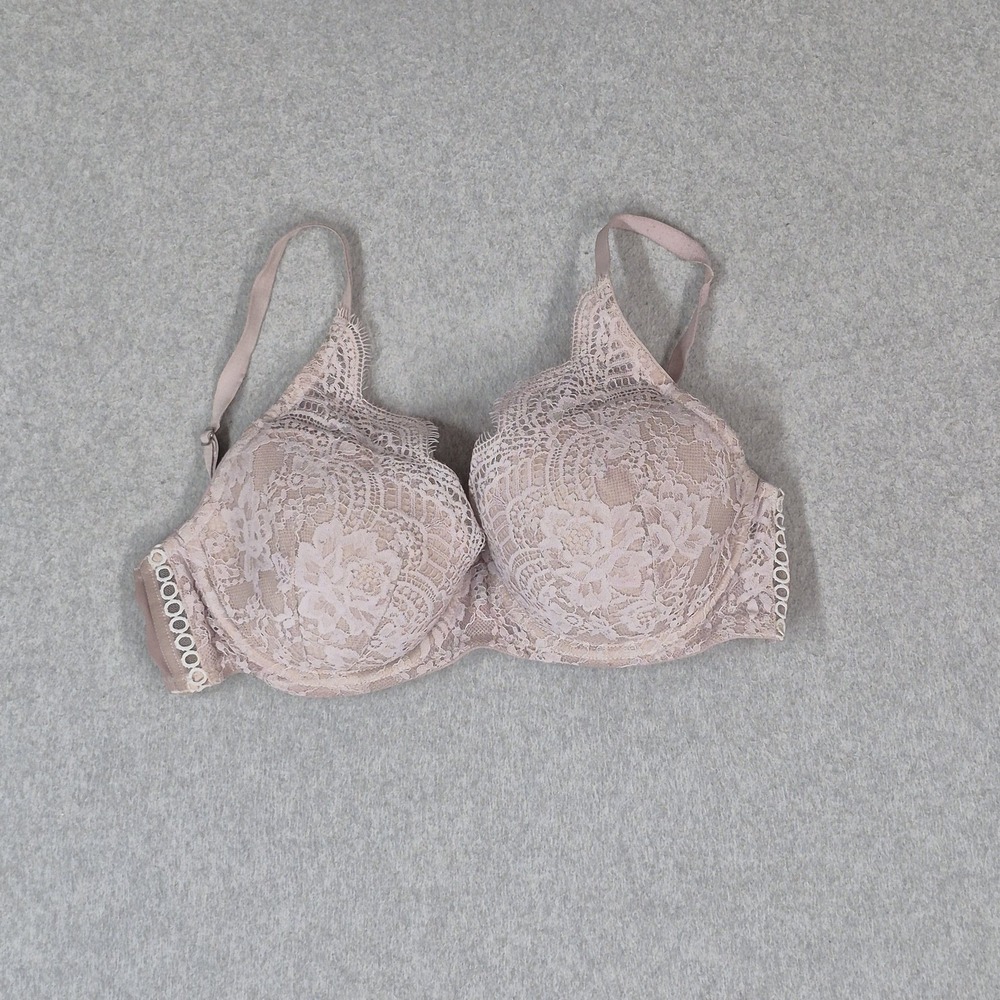 Victoria's Secret Women Bra 34D Pink Floral Dream Angels Lined Demi Underwired